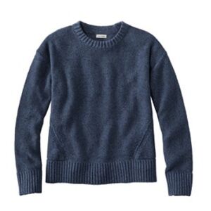 Cozy LL Bean Linen and Cotton Blue Sweater size M